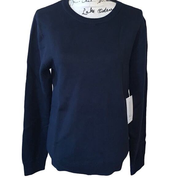 BECKEN  navy cashmere sweater Small NWT - Picture 1 of 5